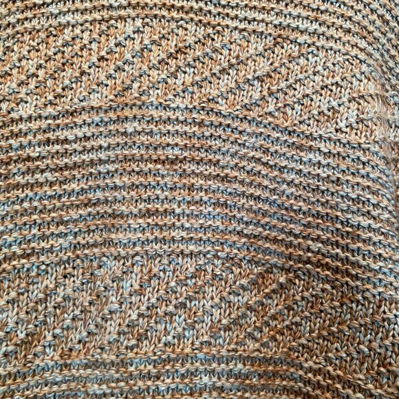 Women's Prana Sukie Chunky Knit Sweater Duster Cardigan Size tan/blue M Wool - Picture 6 of 8